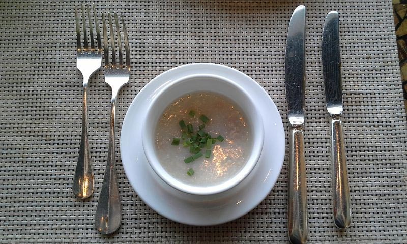 Rice porridge in a cup